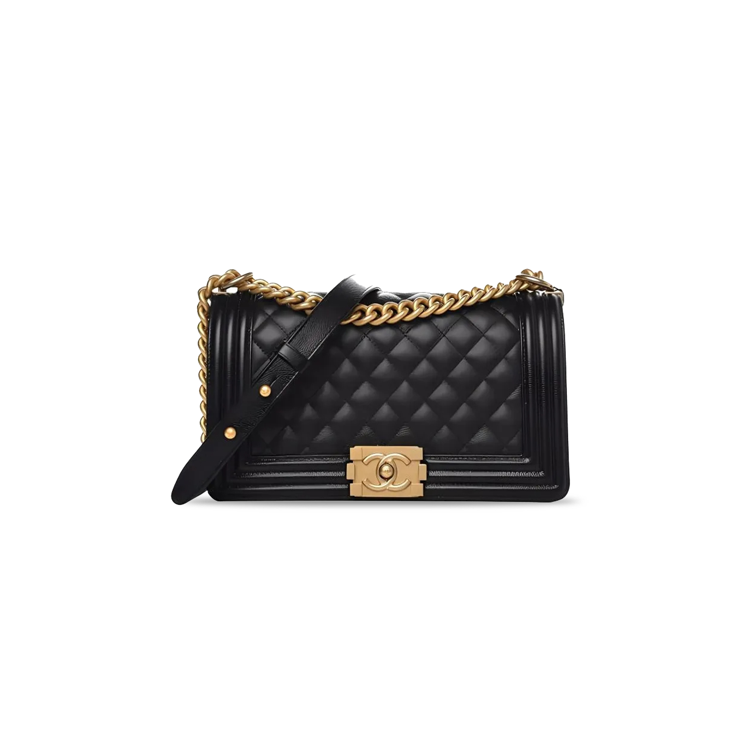 CHANEL MEDIUM QUILTED BOY BLACK A67086 Y83339 94305 (25*14.5*8cm)
